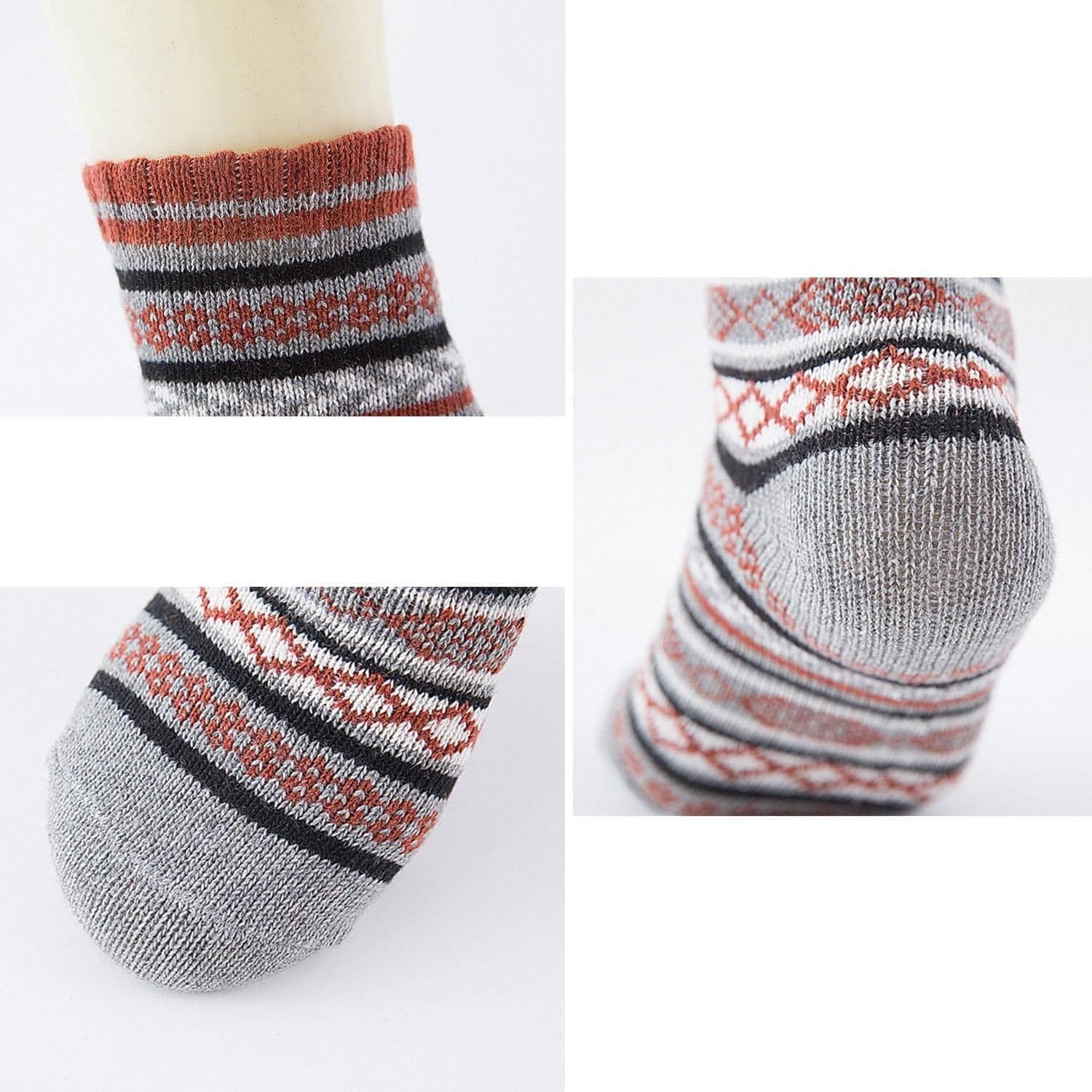 5 Pack Womens Wool Socks Winter Warm Socks Thick Knit Cabin Cozy Crew Soft Socks Gifts for Women