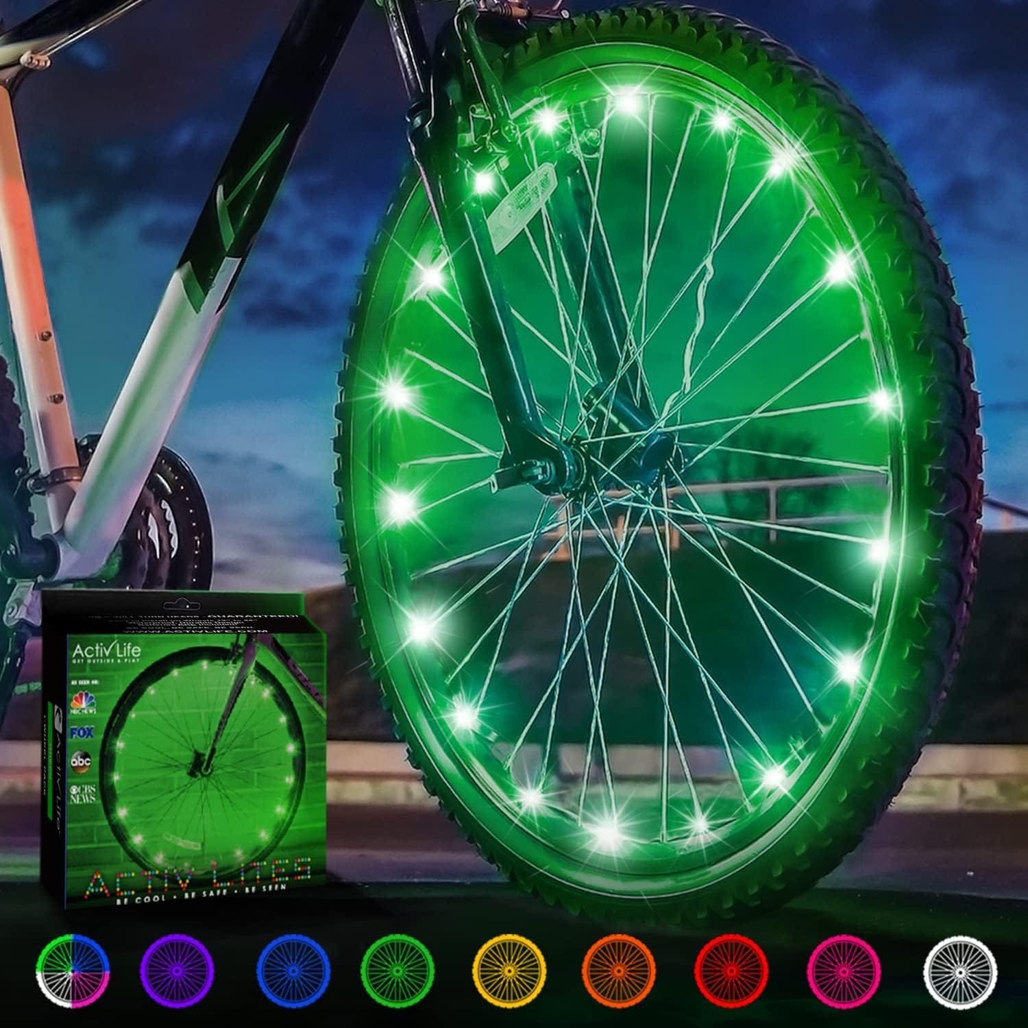 Activ Life LED Bike Wheel Lights with Batteries Included! Get 100% Brighter and Visible from All Angles for Ultimate Safety  Style (1 Tire Pack)