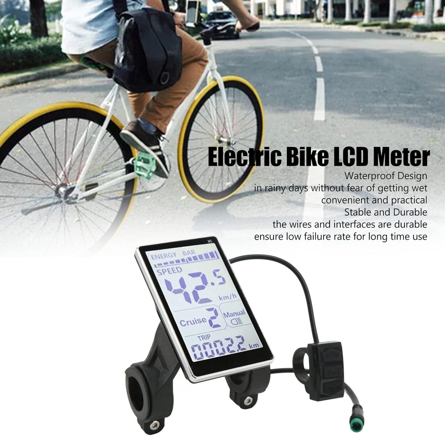 Amazon.com : Electric Bicycle LCD Display, 24V 36V 48V 60V Universal Electric LCD Display Meter Bike Computer, Waterproof 5 Pin Electric Scooter M5 LCD Panel Screen for 31.8 22.2mm Modification : Sports  Outdoors