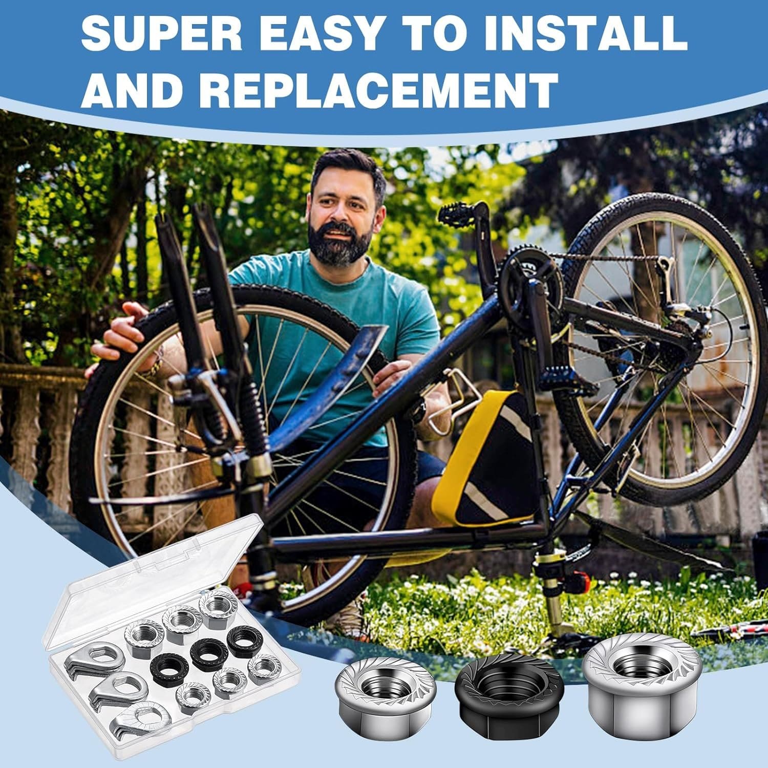 Amazon.com : Zacro 18pcs Bike Wheel Axle Nut and Bicycle Hub Safety Washer Kit, M8 M9.5 M10 Bicycle Hub Flanged Axle Nuts, Bike Parts Accessories for Front and Rear Most Mountain Road Commute Bike Wheel Axle : Sports  Outdoors