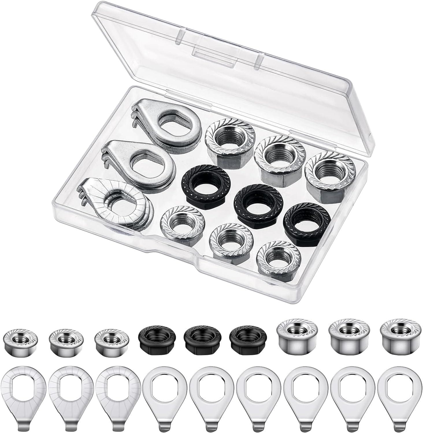 Amazon.com : Zacro 18pcs Bike Wheel Axle Nut and Bicycle Hub Safety Washer Kit, M8 M9.5 M10 Bicycle Hub Flanged Axle Nuts, Bike Parts Accessories for Front and Rear Most Mountain Road Commute Bike Wheel Axle : Sports  Outdoors