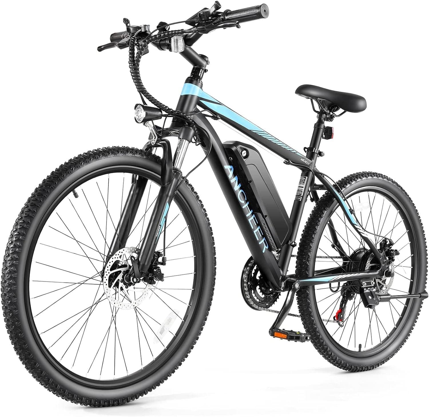 ANCHEER Electric Bike Electric Mountain Bike 500W 26 Commuter Ebike, 20MPH Adults Electric Bicycle with Removable 48V/374Wh Battery, LCD-Display and Professional 21 Speed Gears