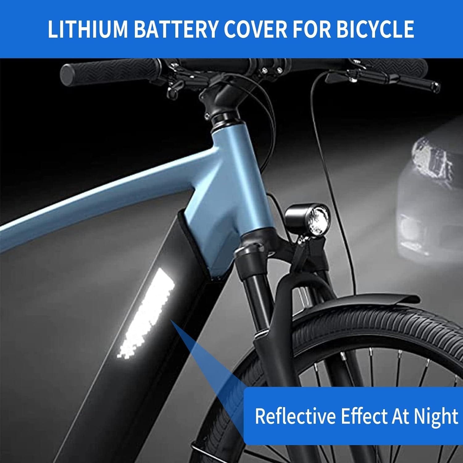 EATAKWARD Light-reflecting E Bike Battery Protective Cover for Integrated Ebike Battery Protection Cover Frame E-Bike Accessory Protective Case for Cold Resistant, Dustproof, Waterproof