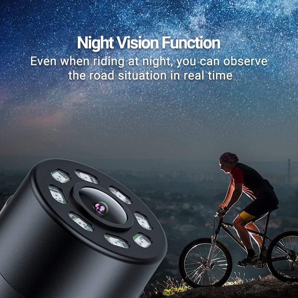 FEISIKE Handlebar Bike Mirror, Bicycle Rear View camera with 4.3 HD Night Vision Function, 145° Wide Angle View, Adjustable Rotatable Bracket, Compatible with Bicycle, Mountain, Road Bike