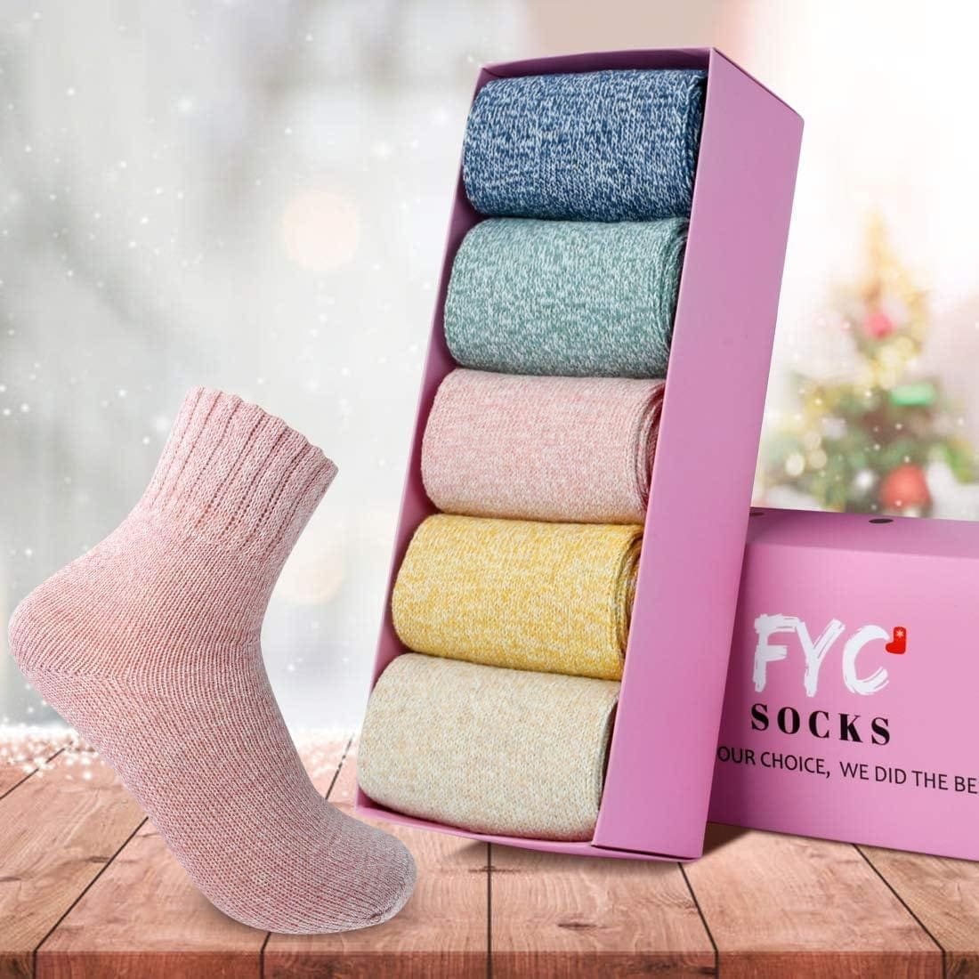 FYC Women Socks Winter - Gifts for Women - Warm Thick Soft Wool Socks Christmas Gifts Socks Cozy Crew Socks