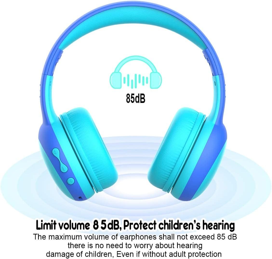 gorsun Bluetooth Kids Headphones with Microphone,Childrens Wireless Headsets with 85dB Volume Limited Hearing Protection,Stereo Over-Ear Headphones for Boys and Girls (Purple)