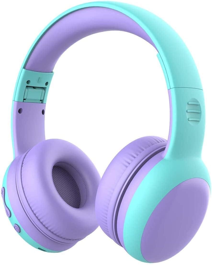 gorsun Bluetooth Kids Headphones with Microphone,Childrens Wireless Headsets with 85dB Volume Limited Hearing Protection,Stereo Over-Ear Headphones for Boys and Girls (Purple)