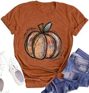 Read more about the article Halloween Pumpkin Shirt Women Plaid Leopard Graphic Tees Review