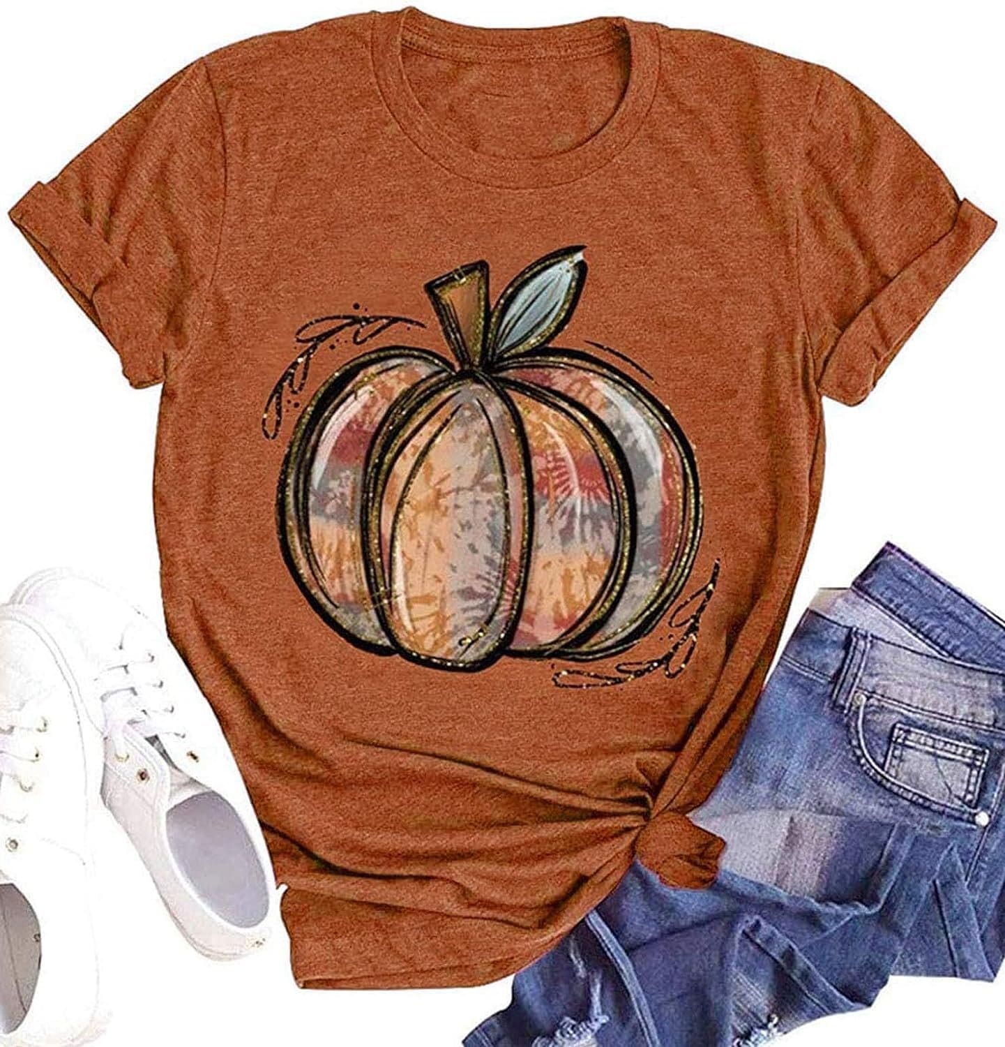 You are currently viewing Halloween Pumpkin Shirt Women Plaid Leopard Graphic Tees Review