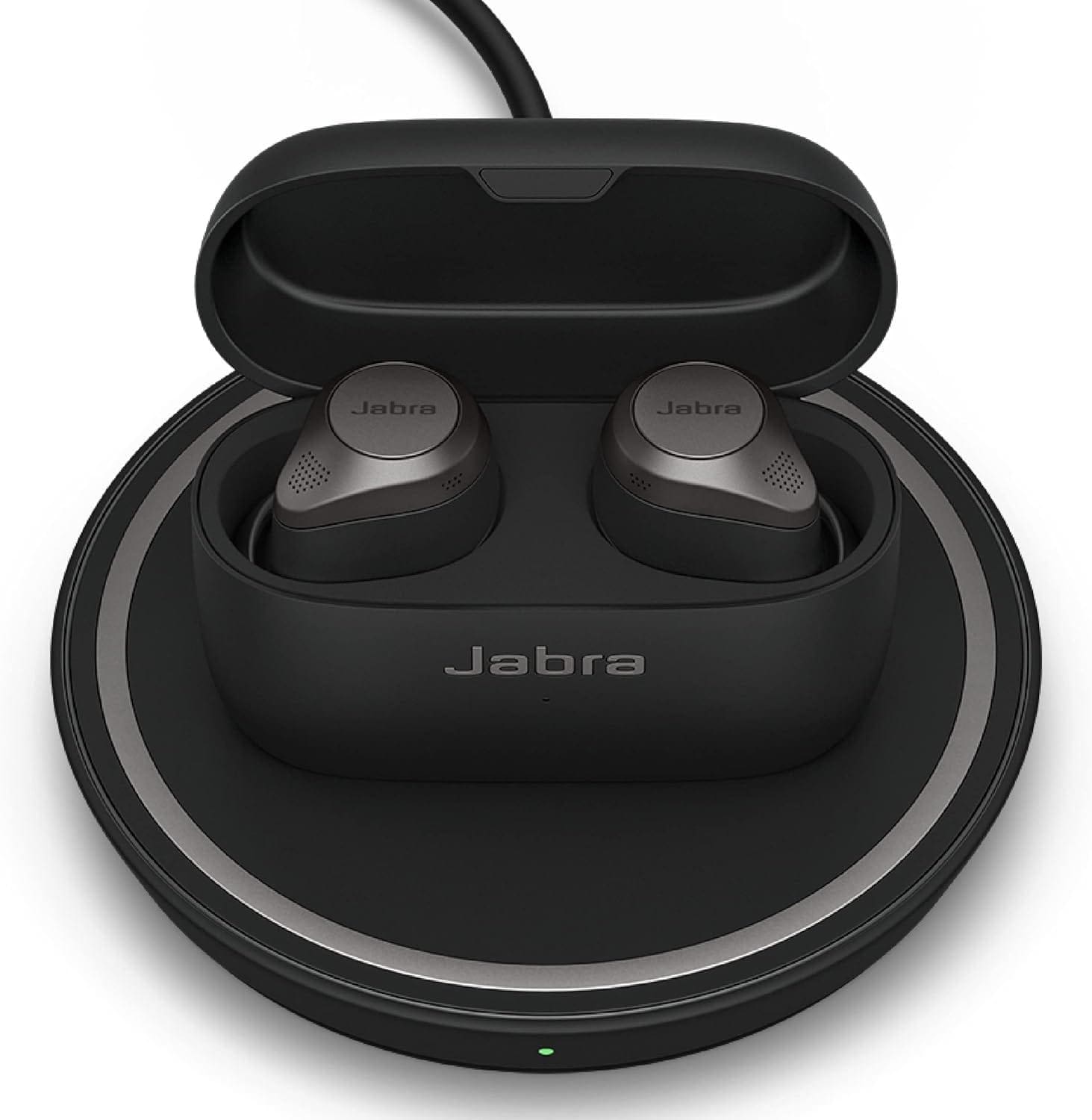 Jabra Elite 85t True Wireless Bluetooth Earbuds, Grey – Advanced Noise-Cancelling Earbuds for Calls  Music with Charging Case and 2 Wireless Charging Pads