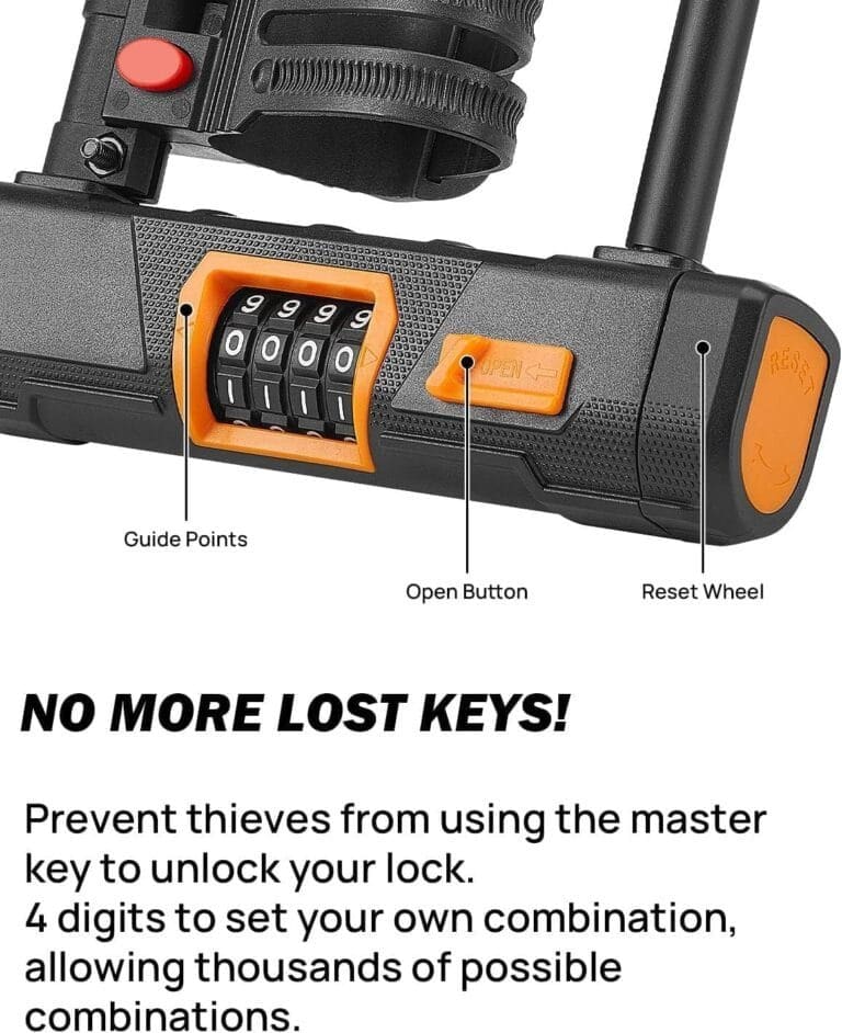 A picture of a lock with the words no more lost keys.