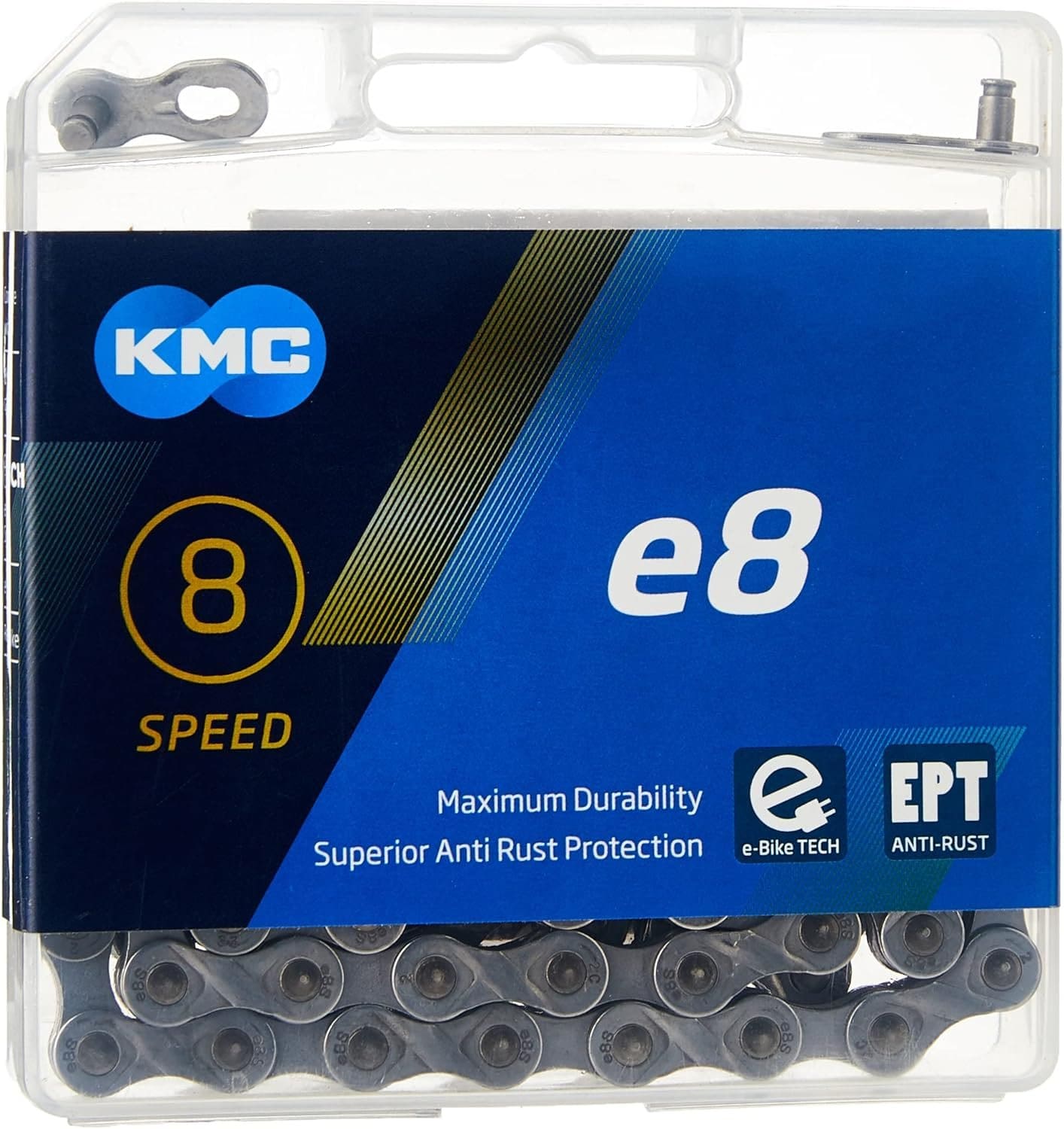 KMC Unisexs E8 EPT 8 Speed Chain, Dark Silver, 122 Links