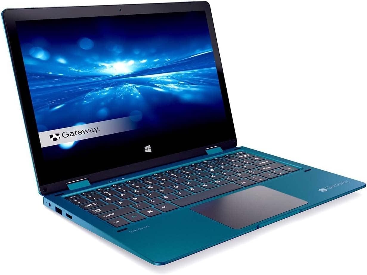 Newest Gateway Touchscreen 11.6 HD 2-in-1 Convertible Laptop in Blue Intel N4020 4GB RAM 64GB SSD Mini-HDMI Webcam Windows 10 S