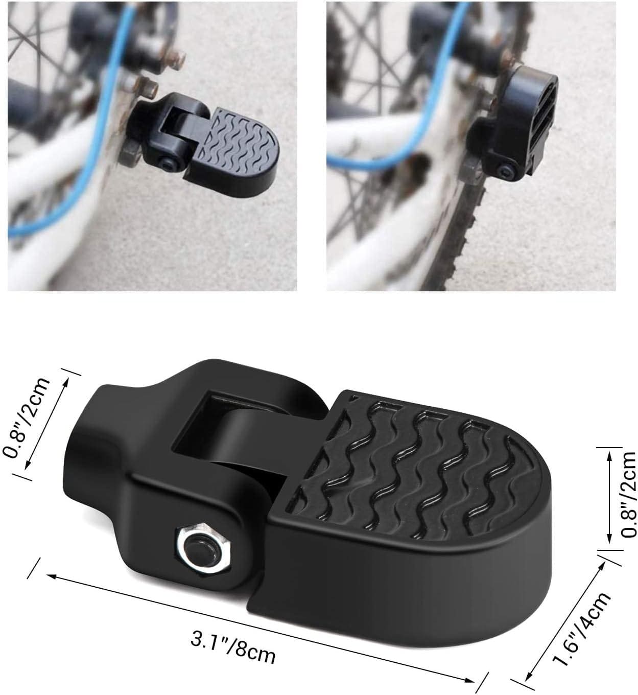 TOBWOLF 1 Pair Mini Bike Rear Pedals, 3.1x1.6 in / 8x4cm Aluminium Alloy Folding Bike Pegs, Non-Slip Bicycle Footrests, Foot Plates Pedals for Folding Mountain Bike, Foldable Bicycle