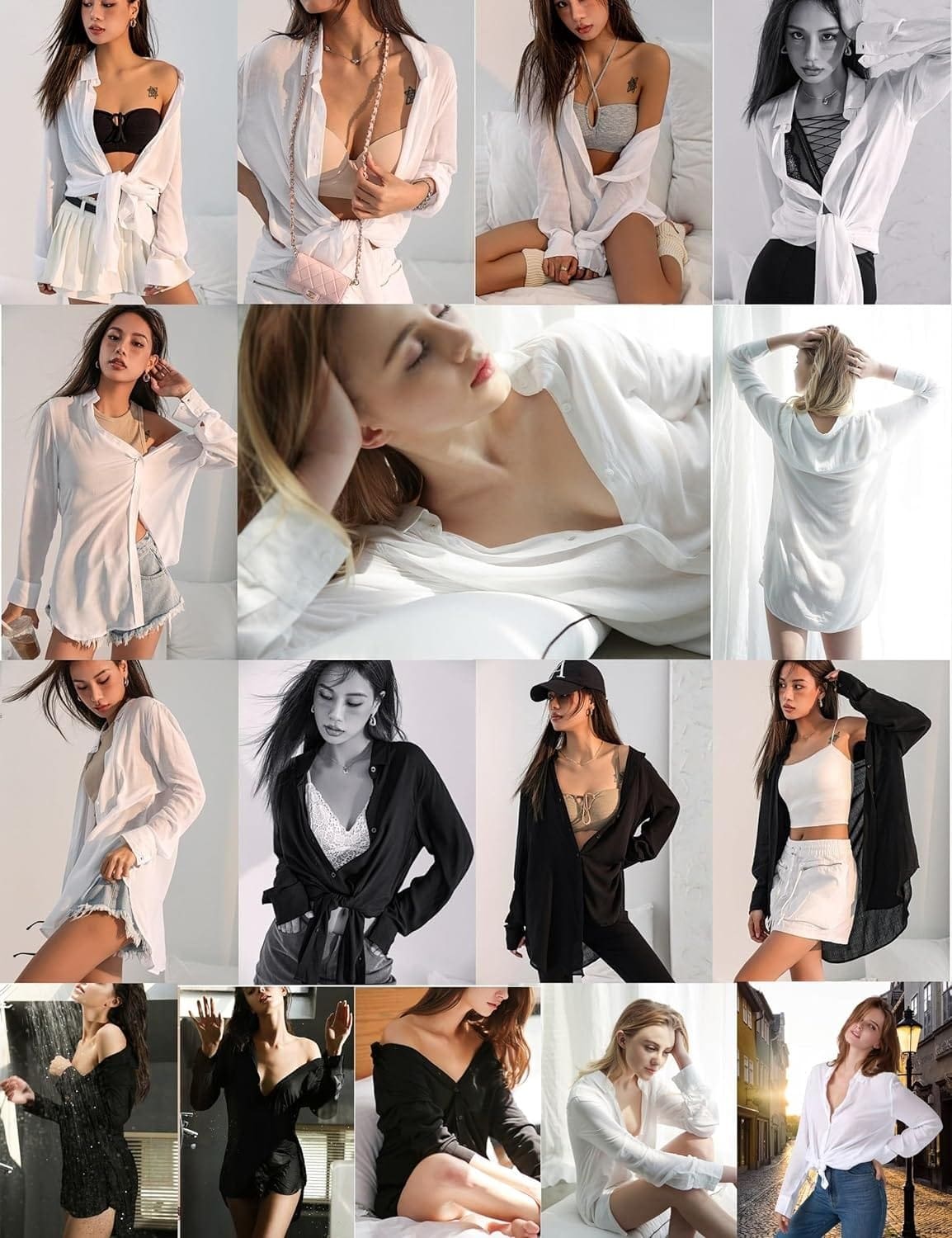 TOUSYEA Sleep Shirts for Women Button Down Shirts Long Sleeve Sleepwear Swimsuit Cover Ups Soft Pajama Tops