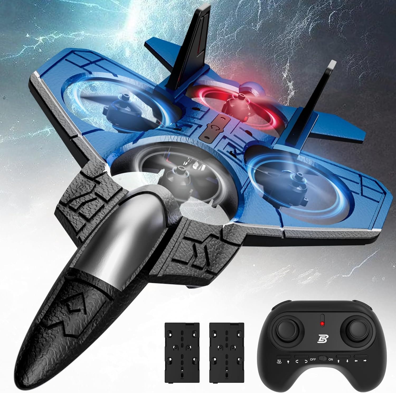 BEZGAR RC Fighter Airplane丨F-22 Raptor Mini Drone Remote Control Jet Plane Stunt Drone for Adults  Kids Toy with Light Gift for Kids Beginner