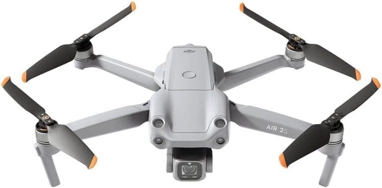 Dji mavic pro drone with propellers on a white background.