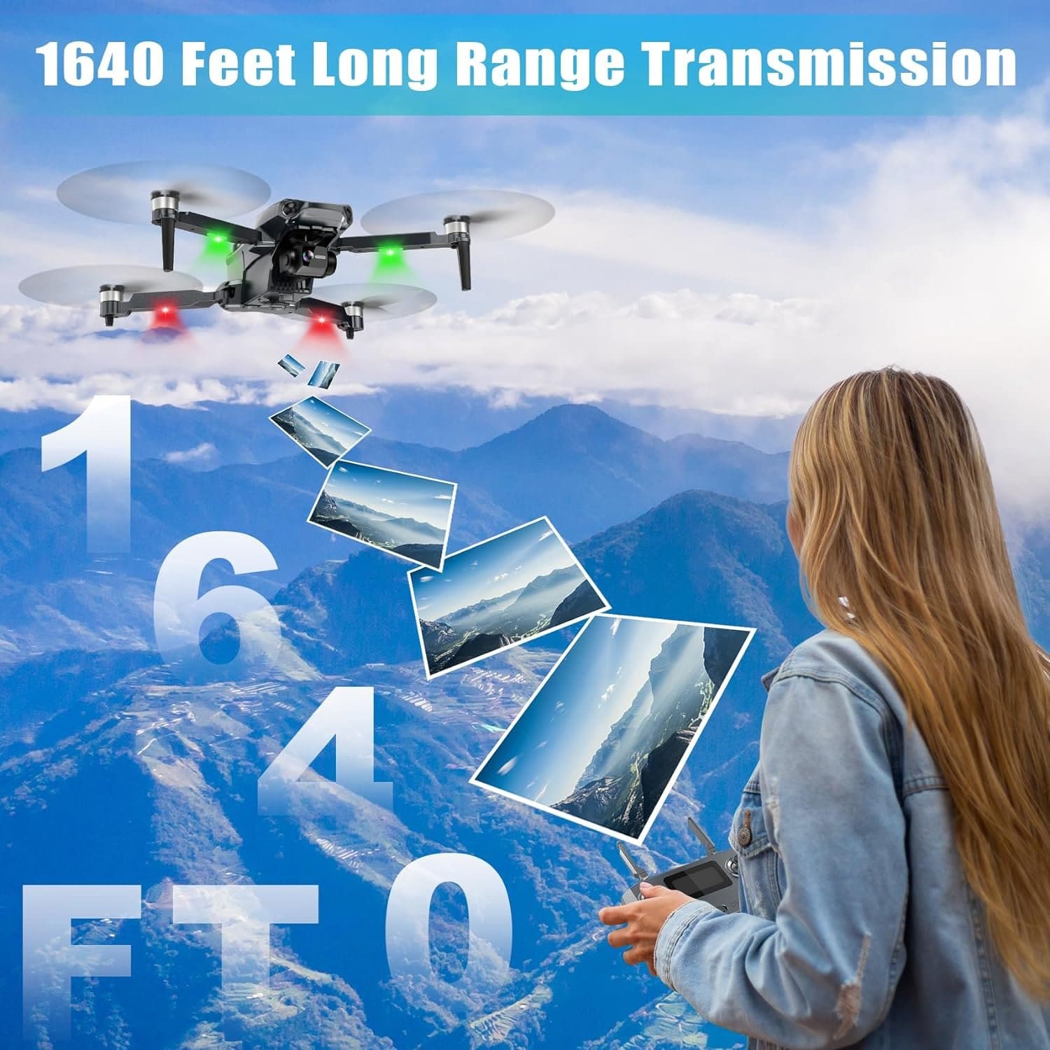 Drone with 4K Camera RC Quadcopter for Adults, 1640ft Long Range Video Transmission, 3-Axis Gimbal, 46Mins Flight Time GPS Auto Return and Follow Me, Circle Fly, Waypoint Fly, Altitude Hold