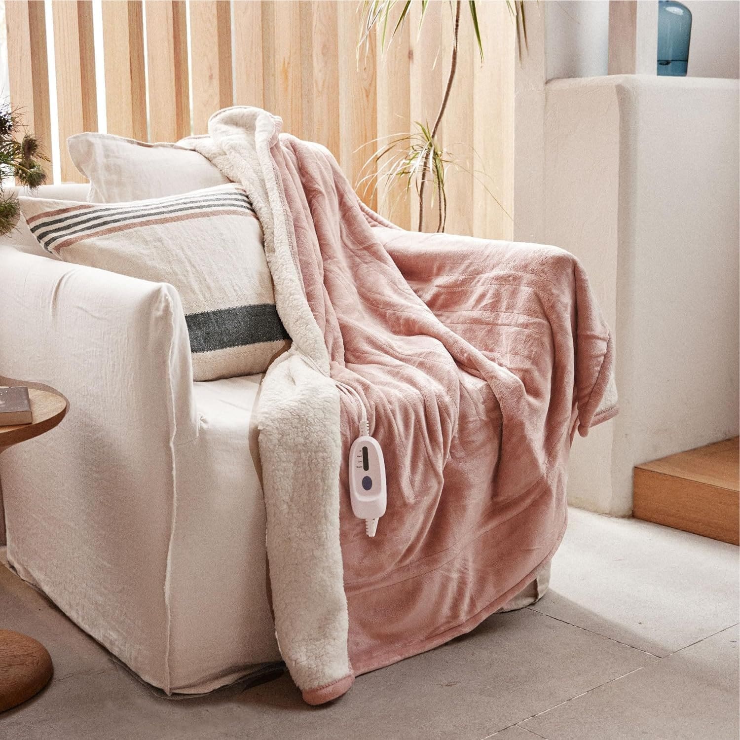 GOTCOZY Heated Blanket Electric Throw 50X60- Soft Silky Plush Electric Blanket with 4 Heating Level  3 Hour Auto Off Heating Blanket, ETL Certified Machine Washable (Rose Dust)