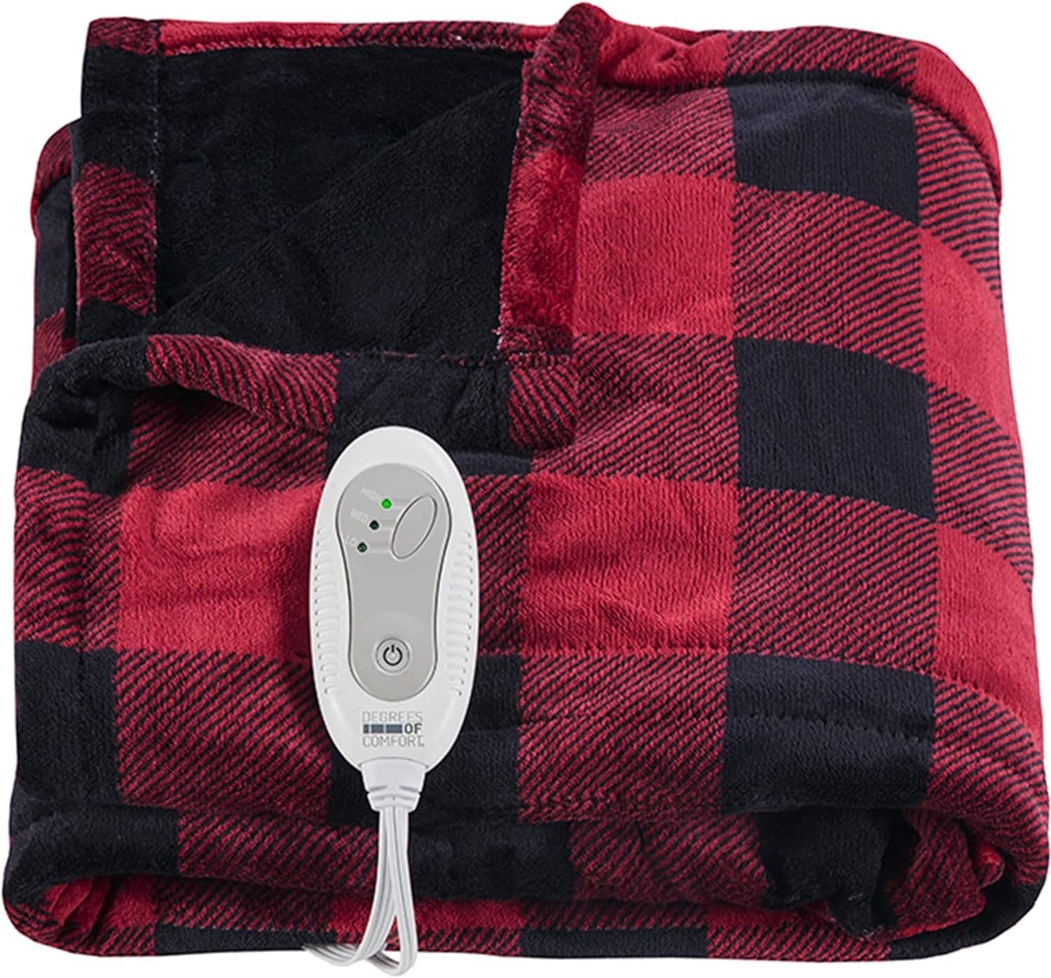 Heated Microplush Blanket with Foot Pocket - 3 Heat Settings, Auto Shut-Off, Machine Washable, Soft  Comfortable Electric Throw (50x62 inches, Grey)