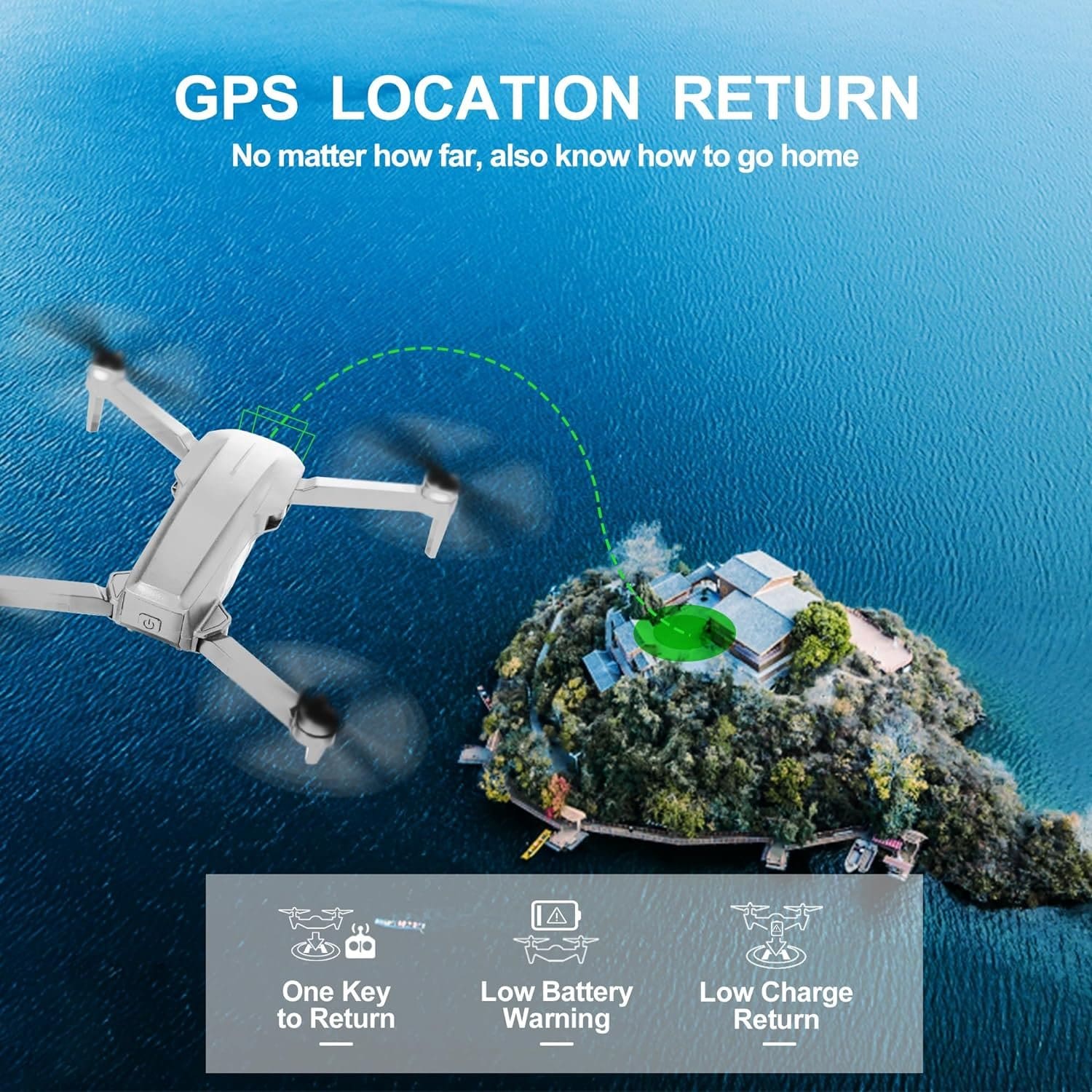 HHD Drones with Camera for Adults 4K: Designed for Beginners, Ultra-Stable Flight, Dual Batteries, Easy-to-Use GPS, Real-Time Transmission, and 2 Sets of Replacement Blades