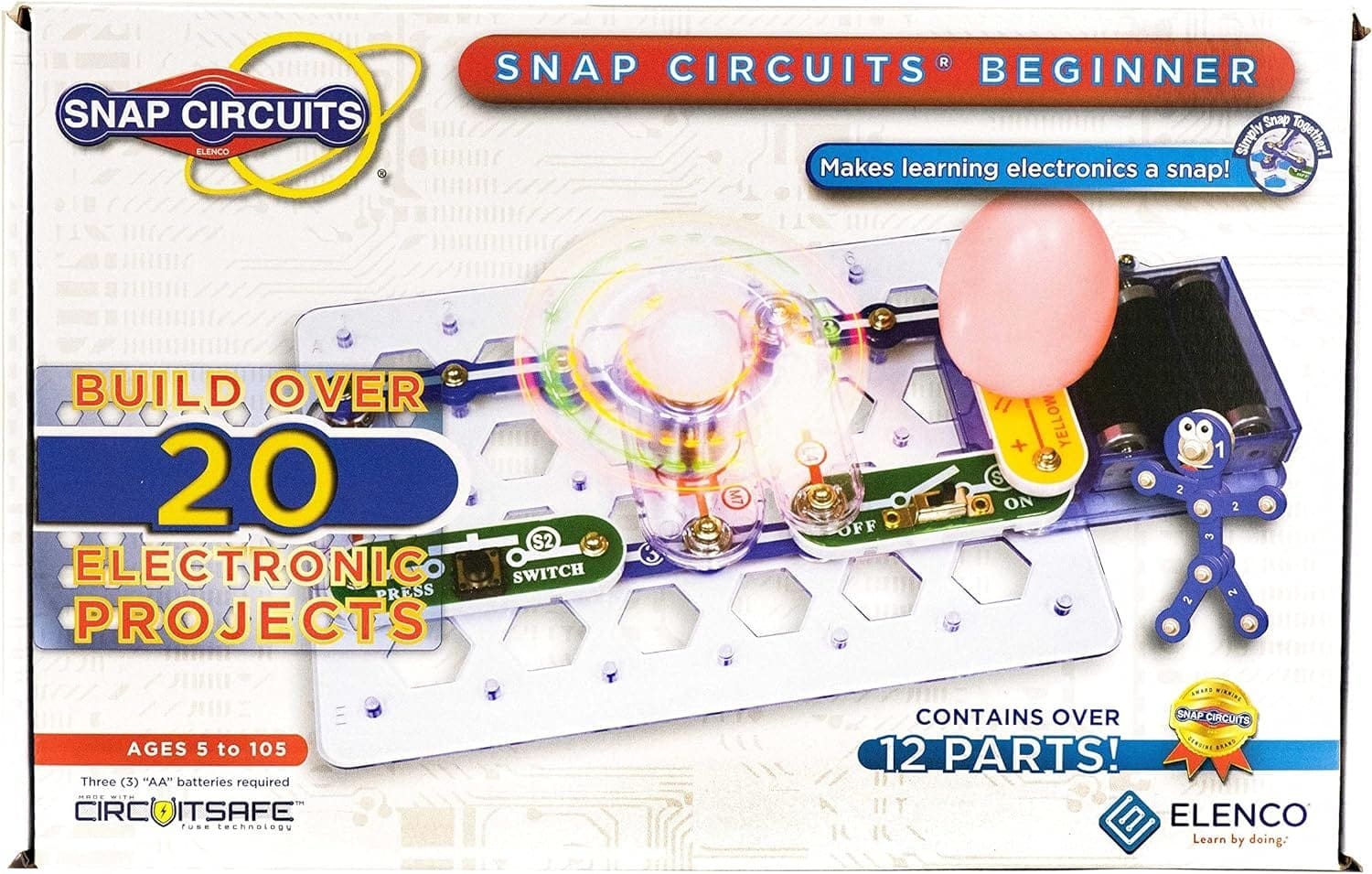 Snap Circuits Beginner, Electronics Exploration Kit, Stem Kit for Ages 5-9 (SCB-20)