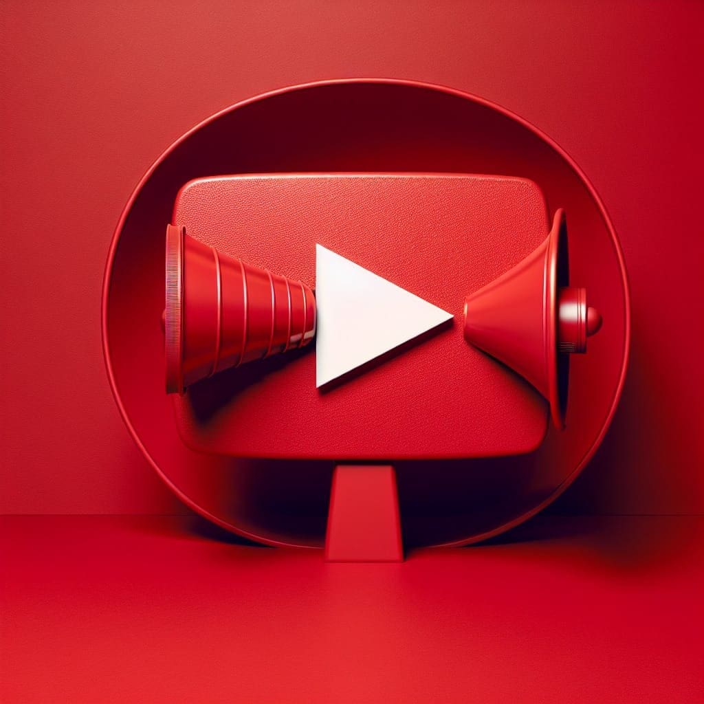 An image of a youtube video player on a red background.