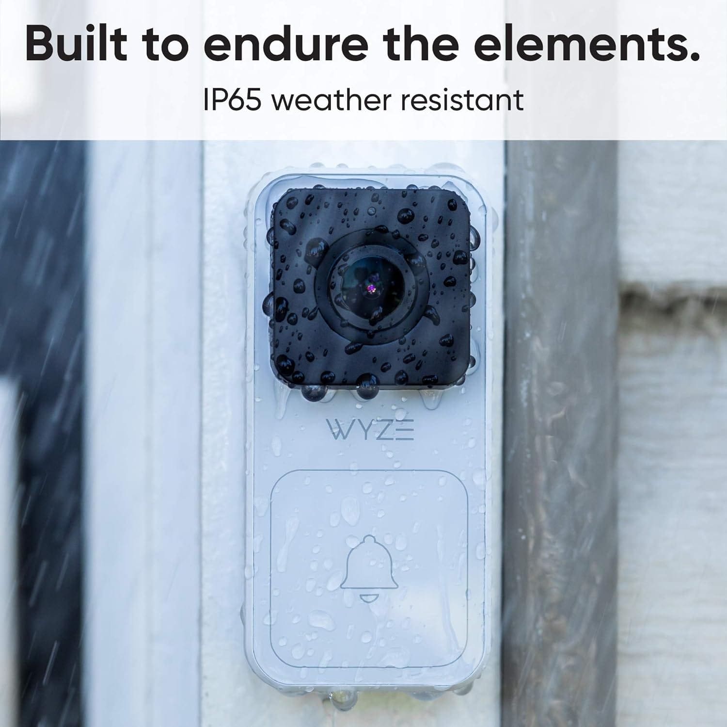 WYZE Video Doorbell with Chime (Horizontal Wedge Included), 1080p HD Video, 3:4 Aspect Ratio: 3:4 Head-to-Toe View, 2-Way Audio, Night Vision, Hardwired, Works with Alexa  Google Assistant