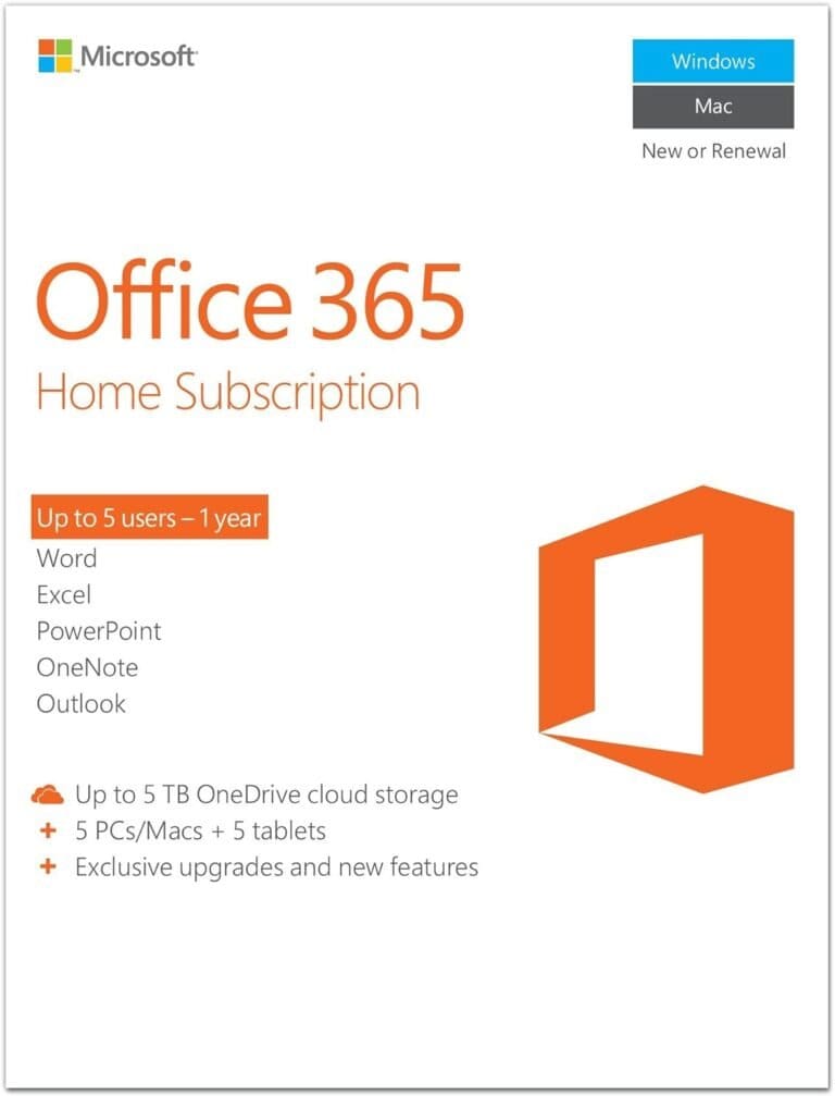 Microsoft office 365 home subscription.