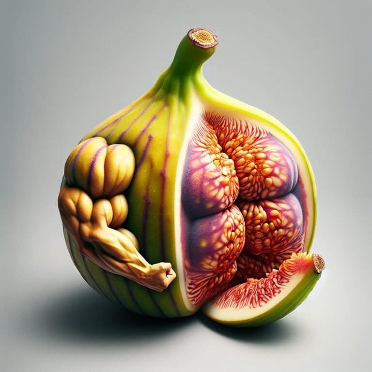 An image of a fig with a muscle inside.